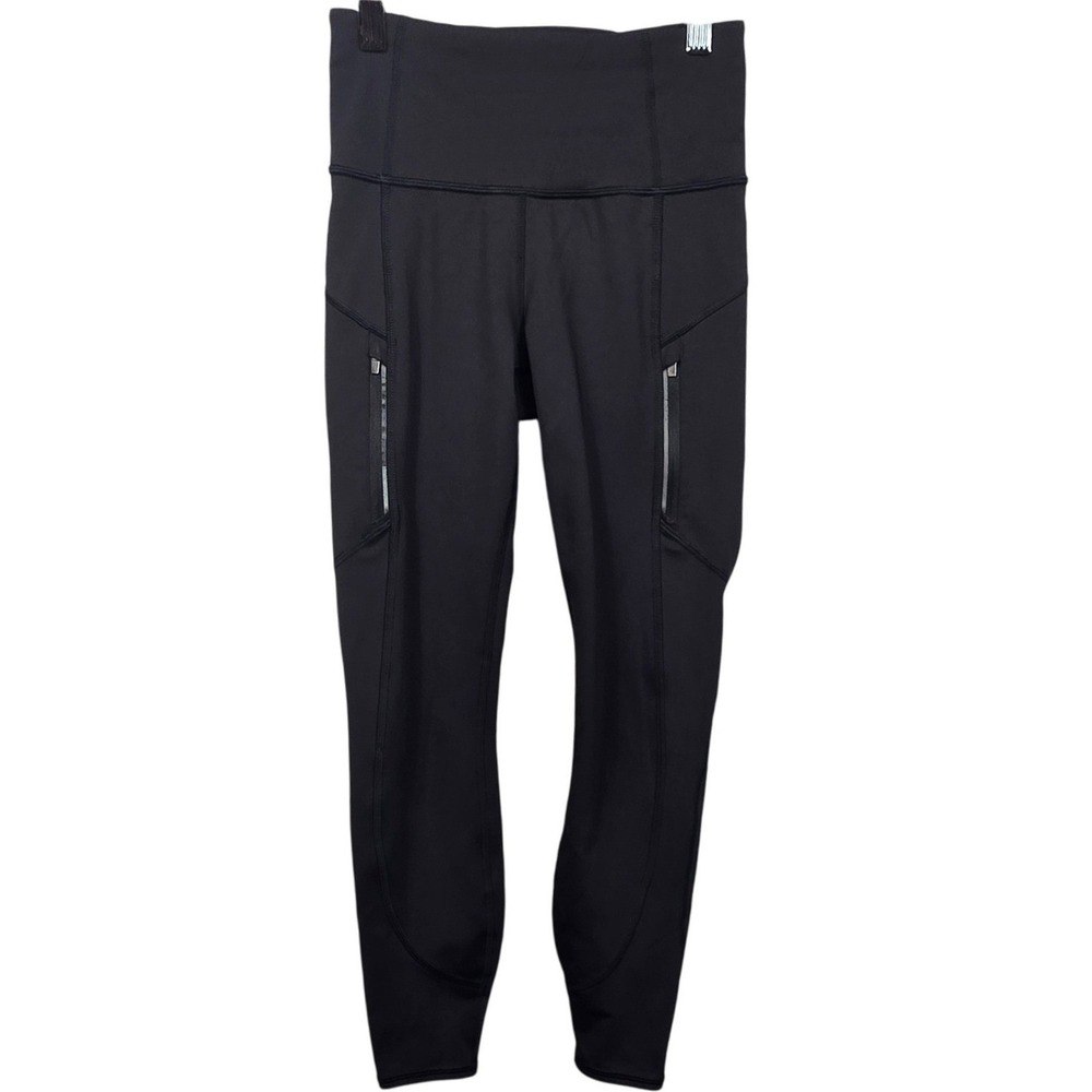 Athleta Leggings Womens Size XXS Rainer 7/8 Tight Leggings Zipper Pockets Black